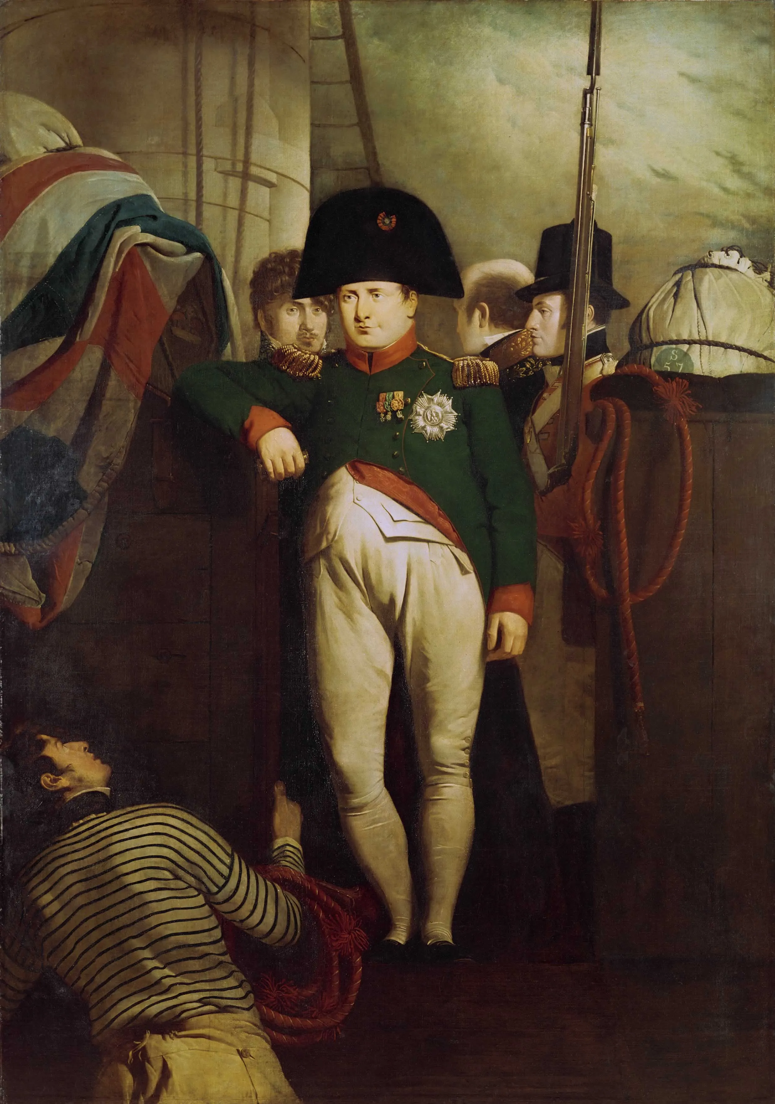 拿破崙在英艦「貝勒羅豐號」上,Charles Lock Eastlake 油畫(1815年)