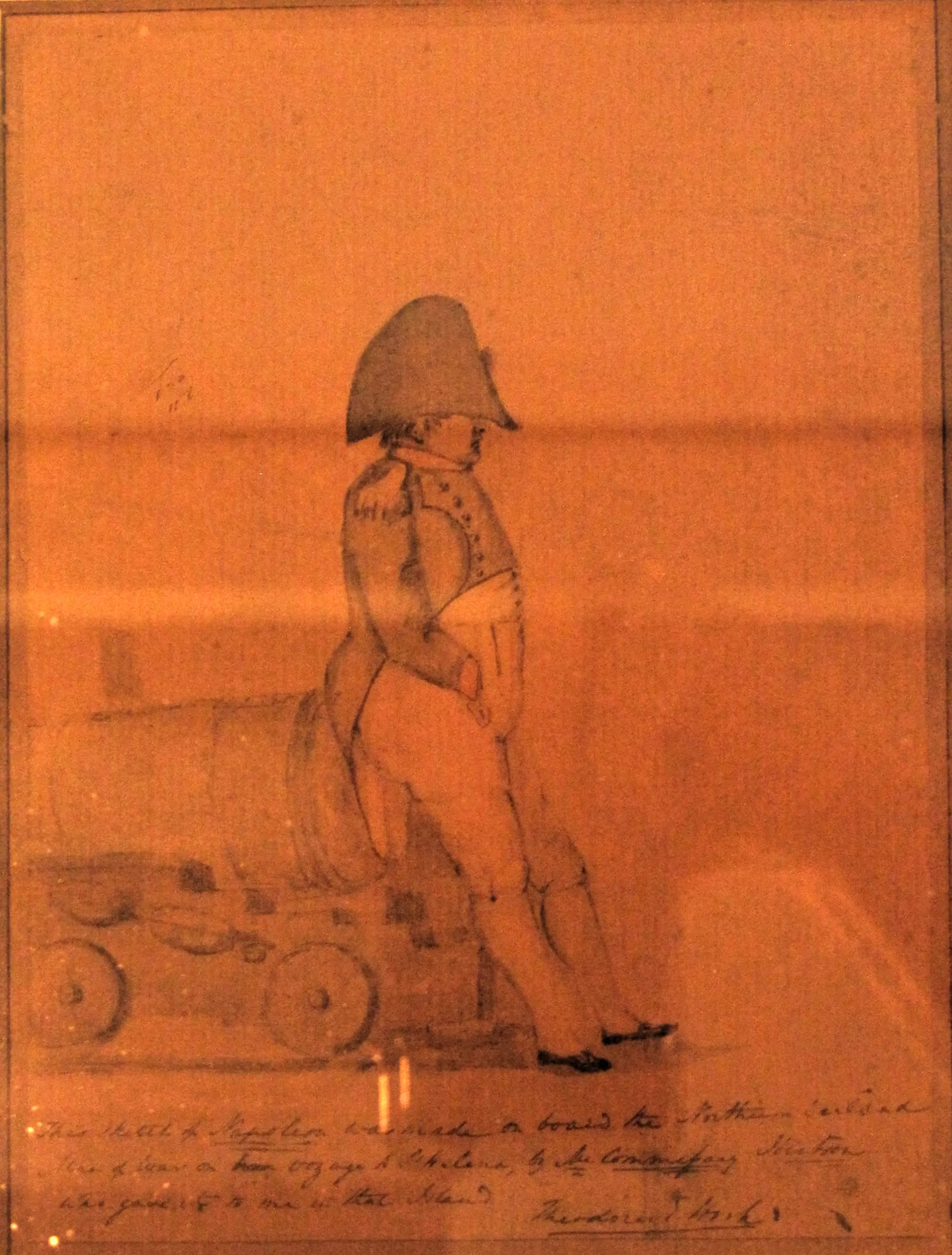 拿破崙在諾森伯蘭號上,Denzil O. Ibbetson 隨行素描(1815年)