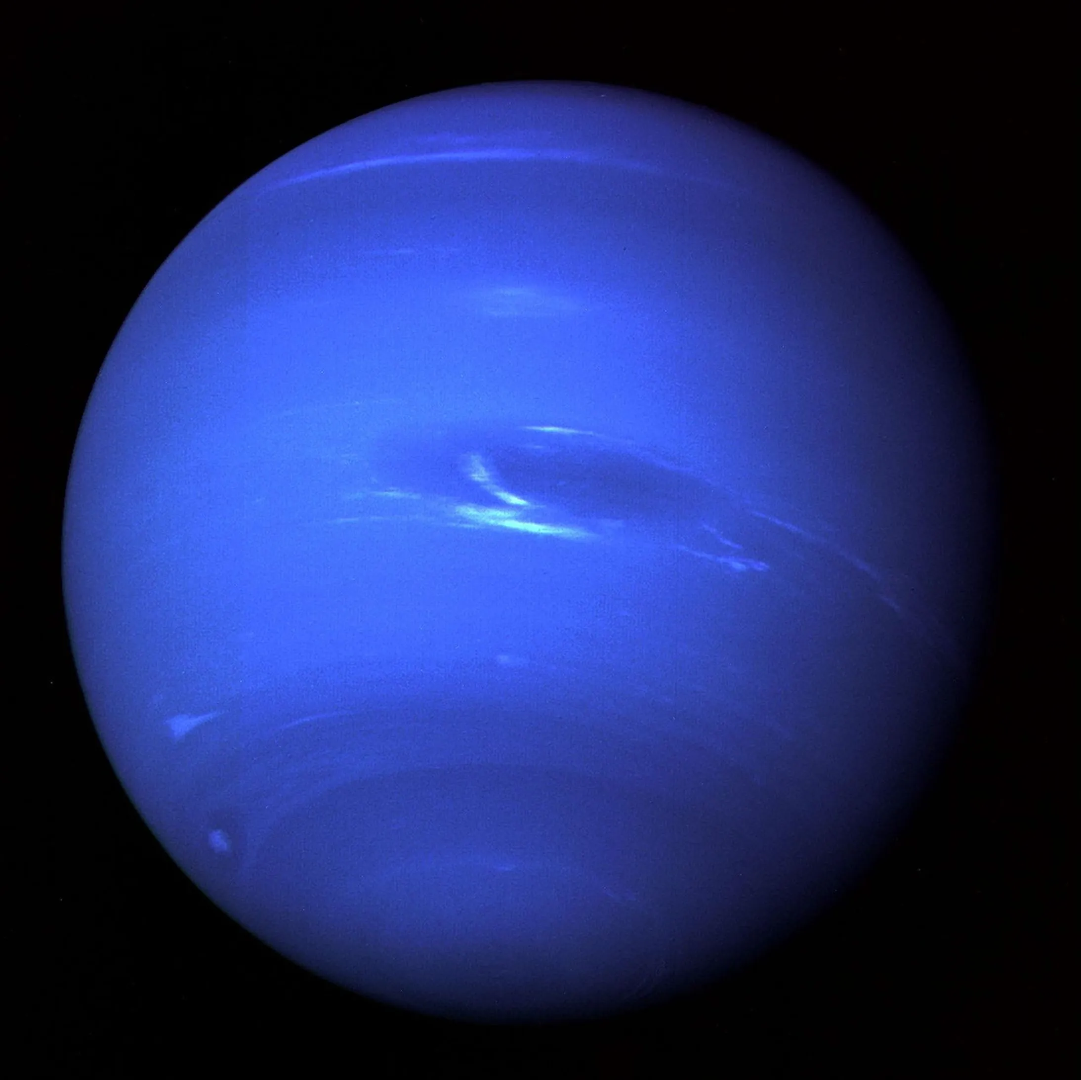 海王星全貌；航海家二號於1989年拍攝。