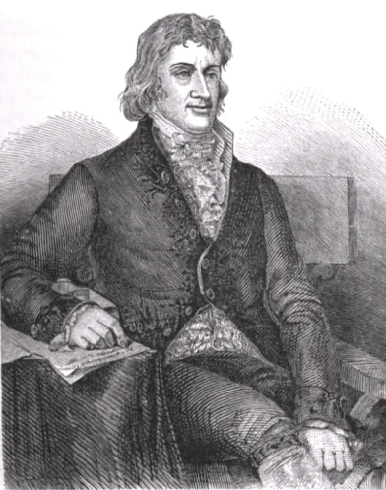 Robert R. Livingston 的肖像;他提供資金與紐約州的蒸汽航運特許背景,與 Fulton 共同推動這艘船