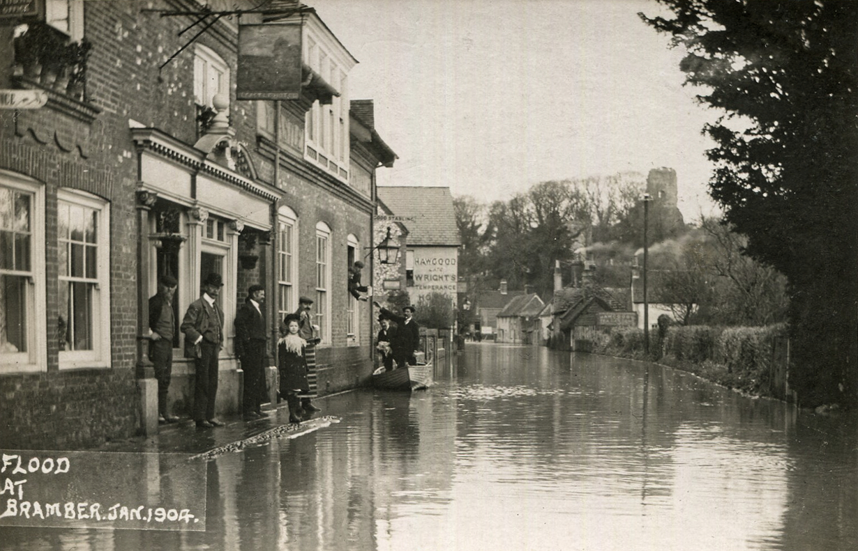 Bramber Floods 1904 River Adur The Castle Inn West Sussex